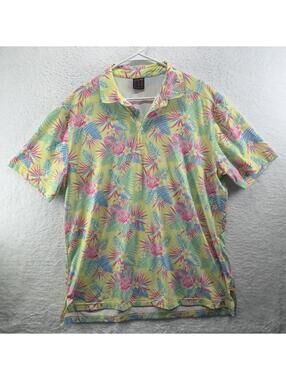 Tropical Bros Floral Performance Golf Polo Sunny Days Everyday Mens Large